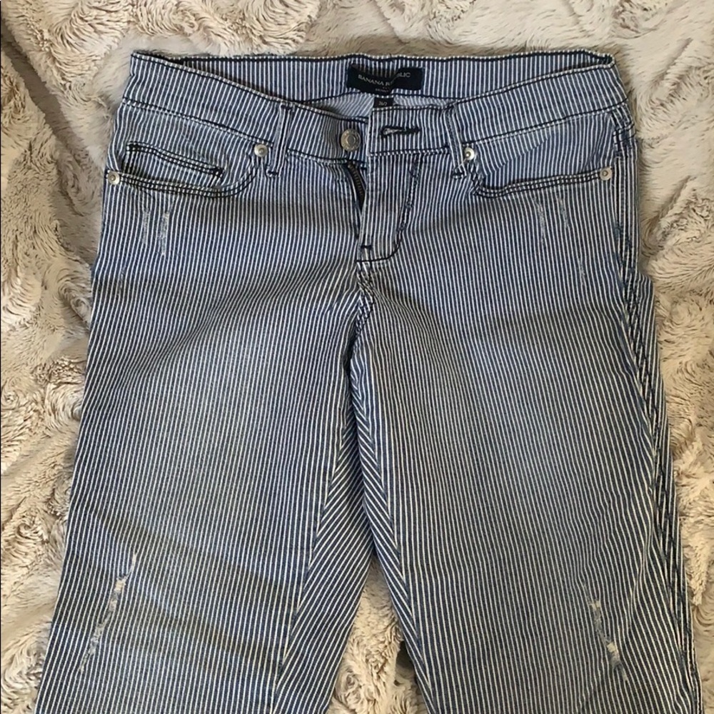 Banana republic striped skinny jeans